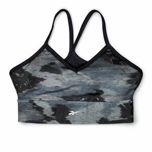 Reebok Women's Black and Gray Patterned Sports Bra Size Small